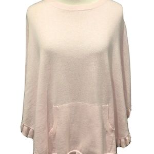 LILLY PULITZER NWT Girl's Pink Knit Ruffle Hem Cape, Size XL